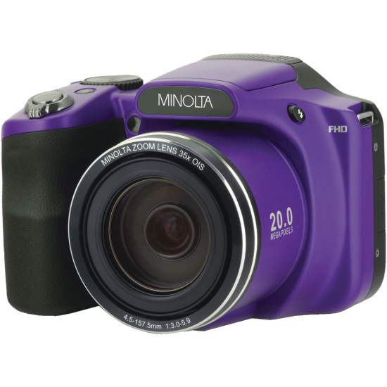 Minolta MN35Z-P 20.0-Megapixel 1080p Full HD Wi-Fi MN35Z Bridge Camera with 35x Zoom (Purple)do 44172177