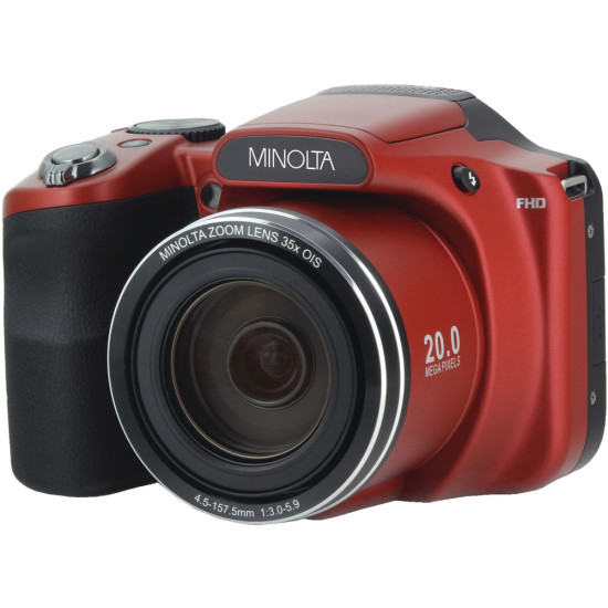 Minolta MN35Z-R 20.0-Megapixel 1080p Full HD Wi-Fi MN35Z Bridge Camera with 35x Zoom (Red)do 44172178