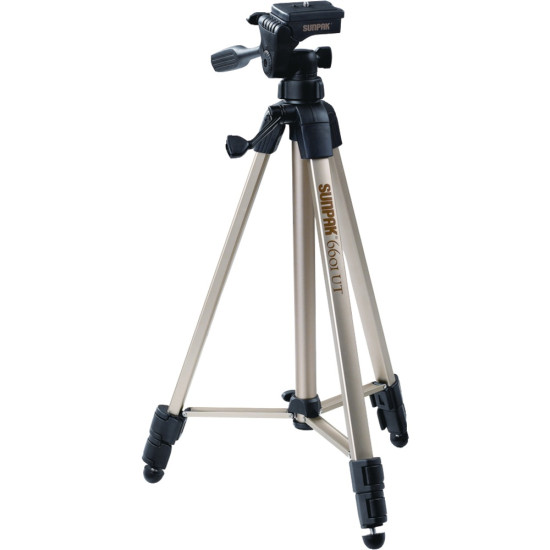 SUNPAK(R) 620-060 Tripod with 3-Way Pan Head (Folded height: 20.3"; Extended height: 58.32"; Weight: 2.8lbs; Includes 2nd quick-release plate)do 3995813